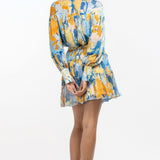 Chiffon Printed Gathered Top With Tiered Skirt