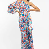 Chiffon Printed Jumpsuit With Belt
