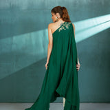 Emerald Green Crepe Kaftan Pant Set