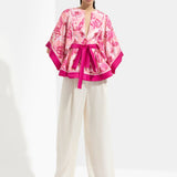 Sakura Printed Peplum Top With Pants