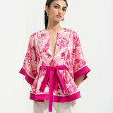 Sakura Printed Peplum Top With Pants