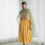 Yoke Kurta With Printed Pants And Dupatta