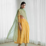 Yoke Kurta With Printed Pants And Dupatta