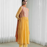 Yoke Kurta With Solid Pants And Dupatta