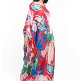 Satin Printed One Shoulder Kaftan