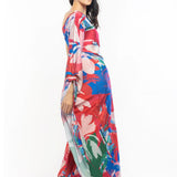 Satin Printed One Shoulder Kaftan