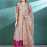 Rosy Chanderi Kurta Sharara Set