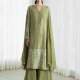 Kurta-sharara set with  foil dupatta