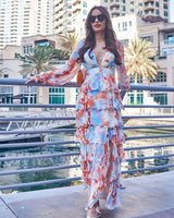 Manushi Chhillar - Ivory tiered Maxi dress