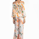 Chiffon Printed Smocking Top and Pants