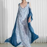 Kaftan With Colour Block And Mirror Work