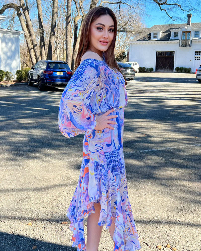 Shefali Jariwala - Blue asymmetric dress