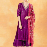 Purple Chanderi Palazzos