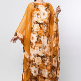 Ochre Slay Contour Paneled Kaftan Dress