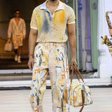 Yellow Casual Trousers With Belt