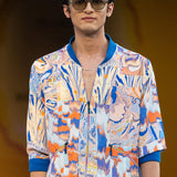 Blue French Twill Lycra Ocean Designer Jacket