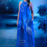 Twilight Halter Neck Kurta Set With Ombre Dupatta