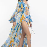 Lycra Printed Bodysuit With Cape