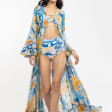 Lycra Printed Bodysuit With Cape