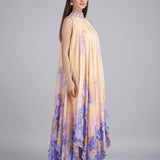 Denser Duo Corsage Placement Printed High Low Dress