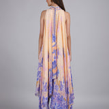 Denser Duo Corsage Placement Printed High Low Dress