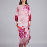 Petals Below Asymmetrical Placement Printed Dress