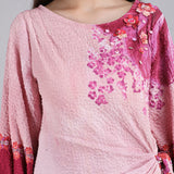 Petals Below Asymmetrical Placement Printed Dress