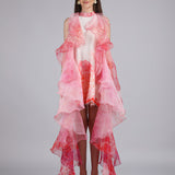 Petals Peach Placement Short Dress