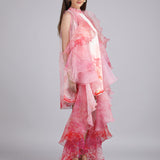 Petals Peach Placement Short Dress