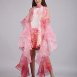 Petals Peach Placement Short Dress