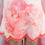 Petals Peach Placement Short Dress