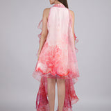 Petals Peach Placement Short Dress