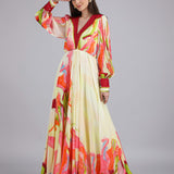 Linear Lime Summer Placement Dress