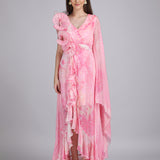 Cotton Clould Self Texture Printed Corsage Dress