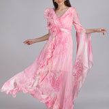 Cotton Clould Self Texture Printed Corsage Dress