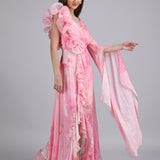 Cotton Clould Self Texture Printed Corsage Dress