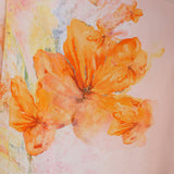 Peach Floral Faux Printed Kaftan Dress