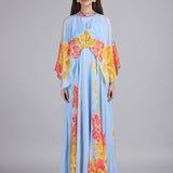 Faux Cosmos Sky Base Printed Cape Dress