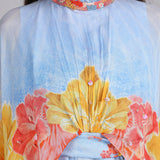 Faux Cosmos Sky Base Printed Cape Dress