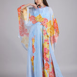 Faux Cosmos Sky Base Printed Cape Dress