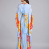 Faux Cosmos Sky Base Printed Cape Dress