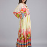Linear Lime Summer Placement Kaftan