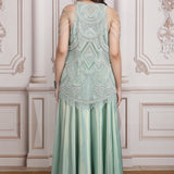 Pastel Green Co-ord Ensemble With Heavy Embroidered Jacket