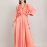Peach Glow Draped Kaftan