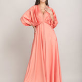 Peach Glow Draped Kaftan
