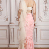 Pearl Embellished Flowing Drape Saree