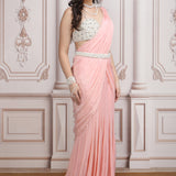 Pearl Embellished Flowing Drape Saree