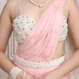 Pearl Embellished Flowing Drape Saree