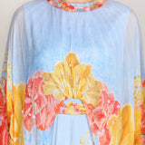 Faux Cosmos Sky Base Printed Cape Dress