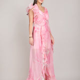 Cotton Clould Self Texture Printed Corsage Dress